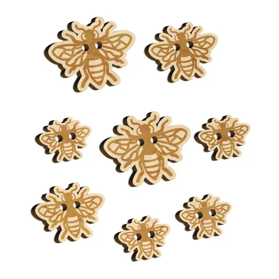 Bee Drawing Wood Buttons for Sewing Knitting Crochet DIY Craft {7}