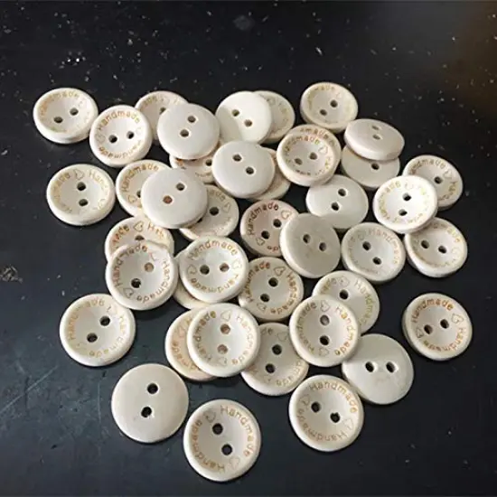 100 Pieces Wooden Handmade Buttons, Crafts Assorted Buttons Wooden Sewing Buttons, for Sewing Clothing Accessories, DIY Crafting Projects Decorations 20mm {3}
