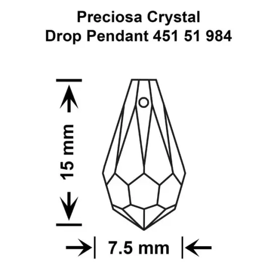 Preciosa 12-Piece Teardrop Glass Pendant, 7.5x15mm Crystal AB {4}