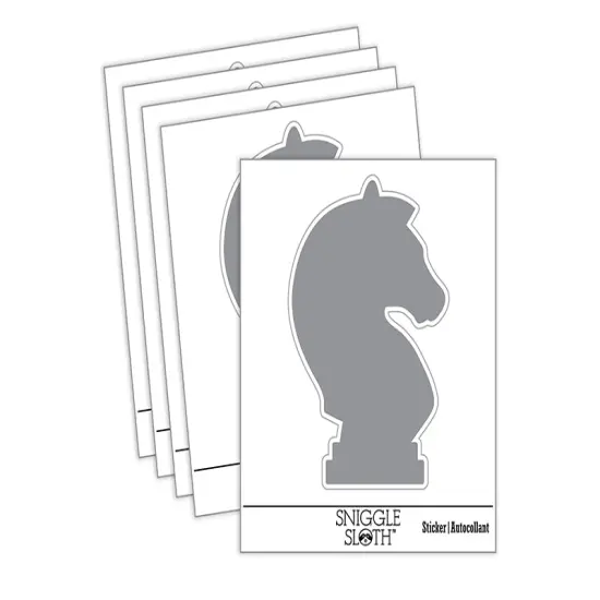 Chess Knight Piece Waterproof Vinyl Phone Tablet Laptop Water Bottle Sticker Set - 5 Pack {2}