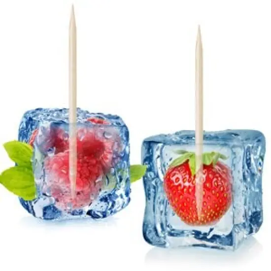 Bamboo Wooden Toothpicks |1000-Piece Large Wood Round Toothpicks in Clear Plastic Storage Box | Sturdy Safe Double Sided Party, Appetizer, Olive, Barbecue, Fruit, Teeth Cleaning Toothpicks. {4}