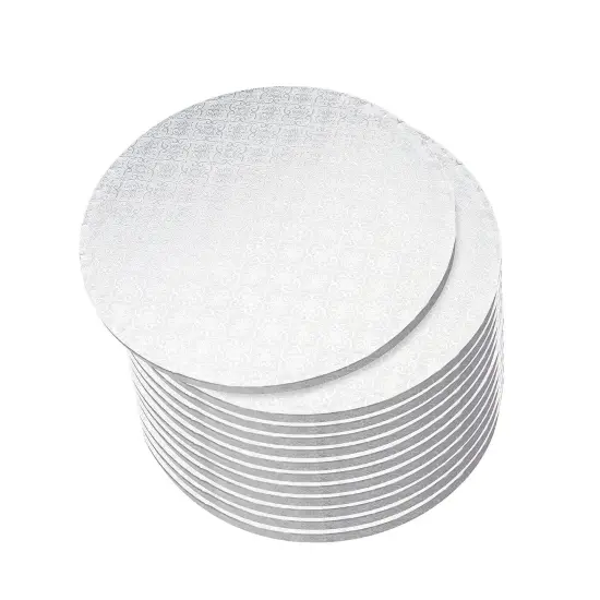 Round Cake Boards Bulk 12pk - Cake Drum White. {1}