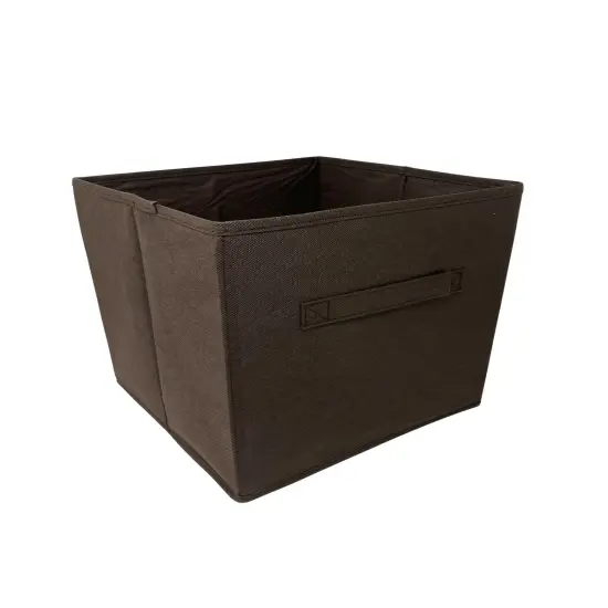 6 PCS Storage Box Organizer with Fabric Handle Brown {1}