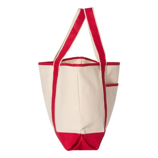 Large Canvas&reg; - Deluxe Tote 34.6L - Elevate Your Everyday Carry with Unmatched Elegance Natural/ red {5}