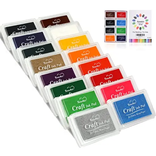 16 Color DIY for Rubber Stamps, Paper, Scrapbooking, Wood Fabric, Best Gift for Kids Finger Ink Pads for Kids Washable Craft Ink Stamp Pads, {3}