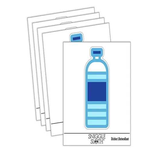 Water Bottle Icon Waterproof Vinyl Phone Tablet Laptop Water Bottle Sticker Set - 5 Pack {1}