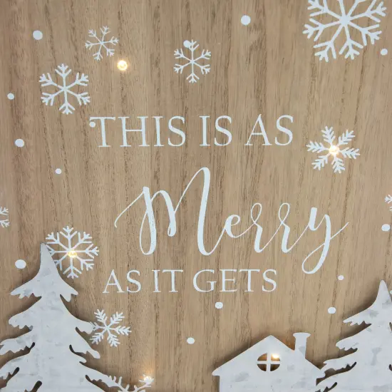 Northlight Lighted "This Is As Merry As It Gets" Christmas Wall Sign - 13.75" Brown {6}