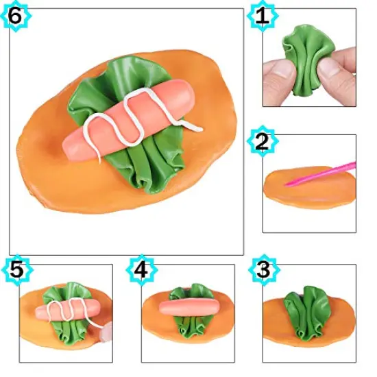 Polymer Clay Kit, 50 Colors DIY Modeling Clay, NonToxic Oven Baken Clay with Sculpting Tools and Decorative Accessories, Great for Kids & Adults {5}