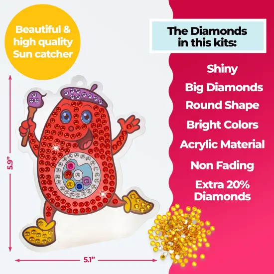 Gem Art, Kids Diamond Painting Kits Big 5D Gem Art - Paint by Numbers Diamonds - Arts and Crafts - Girls and Boys Ages 4, 5, 6, 7, 8, 9, 6-12, 6-8 Girls Crafts Gift Ideas {6}
