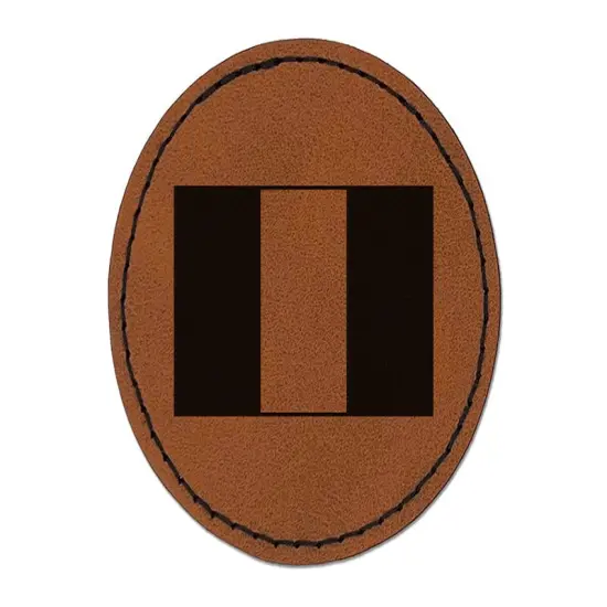 Italy Flag Round Iron-On Engraved Faux Leather Patch Applique - 2.5" Brown {1}