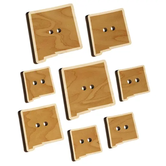 New Mexico State Silhouette Wood Buttons for Sewing Knitting Crochet DIY Craft {7}