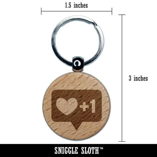 I Love this Bubble Heart Plus One 1 Engraved Wood Round Keychain Tag Charm {2}