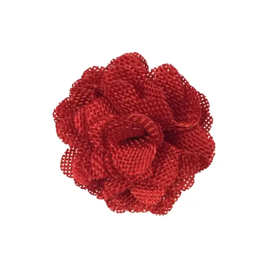 Wrapables Shabby Chic Burlap Rose Flower 3 Inch Diameter (Set of 12), Red {1}