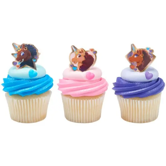 Afro Unicorn Magic Within Cupcake Rings, 12ct {4}