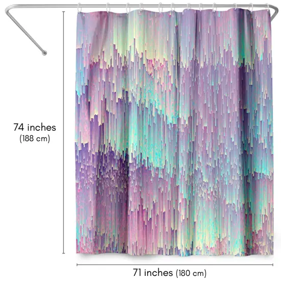 Americanflat 71" x 74" Shower Curtain, Iridescent Glitches by Emanuela Carratoni {2}