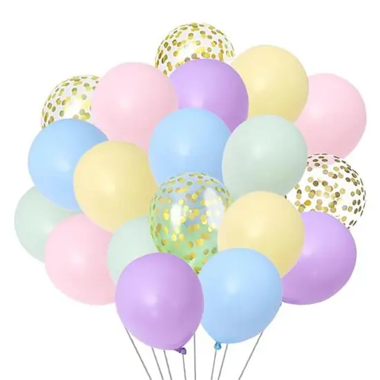 50 Pieces 12 inch Pastel Balloons and Gold Confetti Latex Balloons for Pastel Party Decorations, Pastel Birthday Party Decoration, Baby Shower, Pastel Rainbow Party Decorations {1}