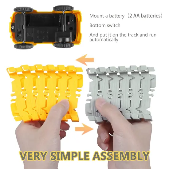 Toys 253 Pieces Race Tracks Toy for 3 4 5 6 7 8 Year Old Boys Girls, 5 PCS Truck Car and Flexible Track Play Set Create A Engineering Road Games Toddler Best Gift {5}