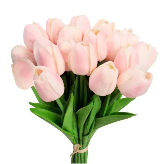 10 Pcs Real Touch Artificial Tulips for Wedding and Home Decor Pink {1}