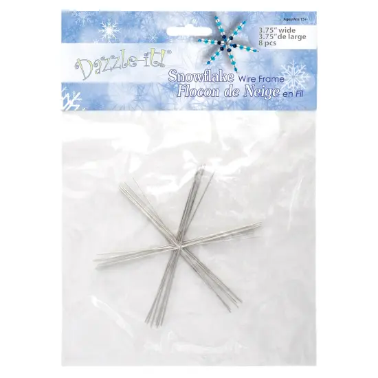 John Bead 8pcs 3.75" Snowflake Ornaments Wire Frames {6}