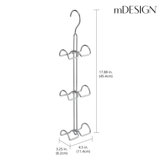 mDesign Metal Wire Over Closet Rod Hanging Handbag Organizer, 2 Pack {3}