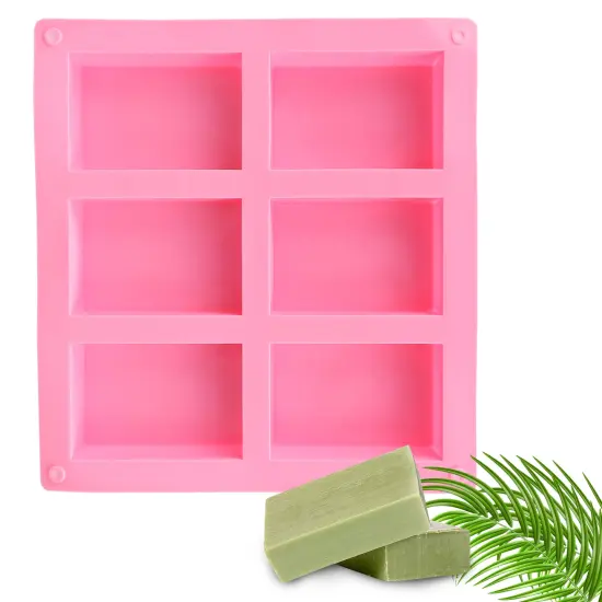 Kitcheniva 6 Cavities Silicone Soap Mold DIY Tool Pink {1}