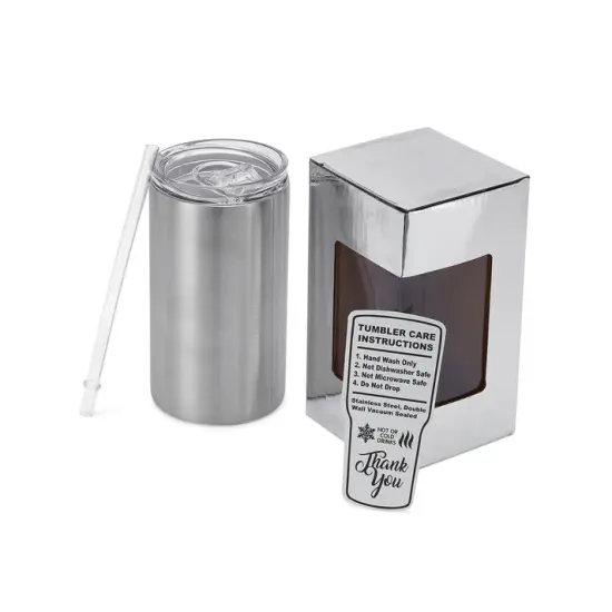 MakerFlo 14 oz Skinny Stainless Steel Tumbler with Lid & Straw | Craft-Ready for DIY Gifts & Personalization (Epoxy, UV DTF, Vinyl, and Laser Engraving) - Not for Sublimation {1}