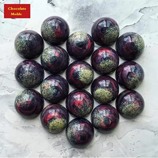 24 Cavities Semicircle Silicone Molds - Mini Semi Sphere Round Dome Fondant Mold, Bomb Teacake Baking Pan for Cake Decoration, Chocolate Candy Gummy Mousse Jelly Pudding Ice Cube Tray, Set of 2 {5}