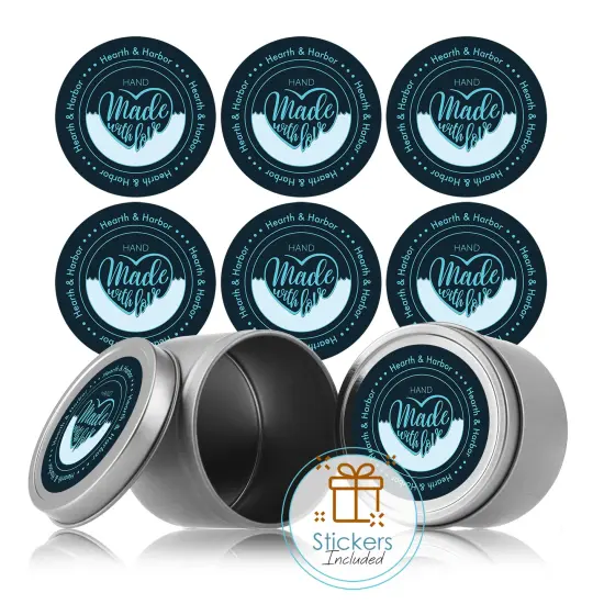 Hearth & Harbor Stainless Steel Candle Tins with Lids {2}