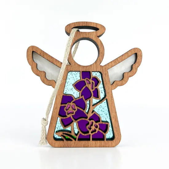 3.5" (H) Larkspur Ornament - Handcrafted in Texas - Mother's Angels&reg; Christmas Angel Wings Figurine {1}