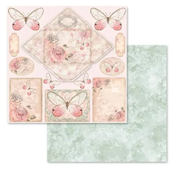 Double-Sided Paper Pad-Shabby Rose, 30.5 x 30.5 (12" x 12"), Multicoloured {6}