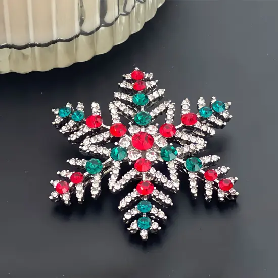 Wrapables Christmas Crystal Rhinestone Brooch Pin, Snowflake {4}