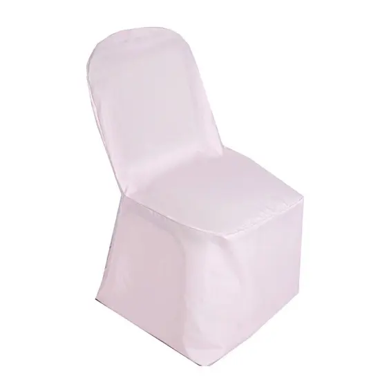 Set of 12 Polyester Banquet Chair Covers for Wedding Decor Blush {1}