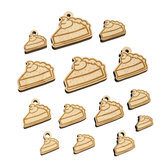 Slice of Pumpkin Pie Mini Wood Shape Charms Jewelry DIY Craft {7}