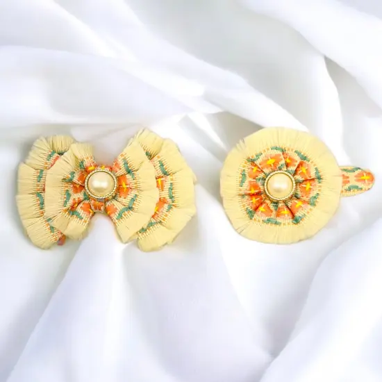 3/4" Bailey Iron-On, Versatile Fringe Trim, 10-Yard Cut, Yellow Multi {4}