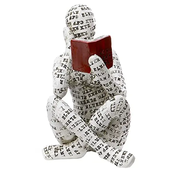 1 Pack Home Decor Pulp Reading Women Thinker Statue Aesthetic Sculpture Room Decor Modern Abstract Decoration on Shelf Table Desk for Living Room Office Bedroom A {2}