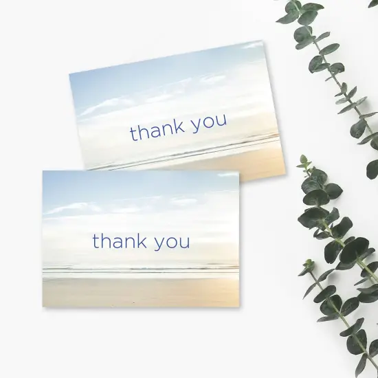 Great Papers! Thank You Note Card and Ivory Envelope, Serene Beach, 4.75" x 3.375"(folded), 50 count {3}