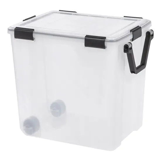 IRIS USA 103qt WEATHERPRO Wheeled Plastic Storage Bin with Seal Latching Lid and 6Buckles, Pull Handle {2}