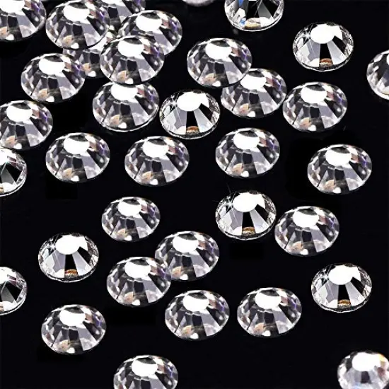 144 Pieces SS40 / 8mm Clear Crystal Flat Back Brilliant Round Rhinestones Glass Stones Glitter Gems Transparent Faux Diamond (Clear) {5}