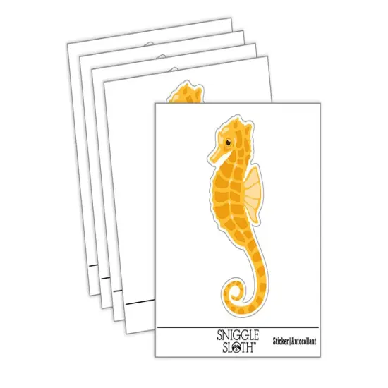 Seahorse Solid Waterproof Vinyl Phone Tablet Laptop Water Bottle Sticker Set - 5 Pack {2}