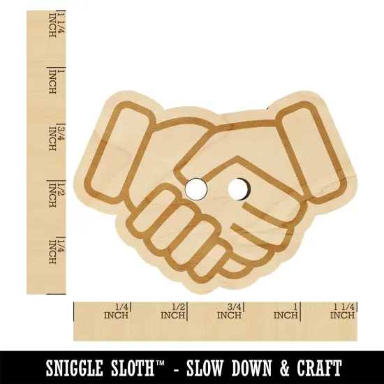 Shaking Hands Agreement Icon Wood Buttons for Sewing Knitting Crochet DIY Craft {1}