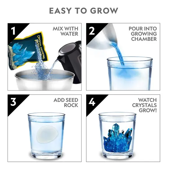 Mega Crystal Growing Kit for Kids- Grow 6 Crystals with Light-Up Stand, Science Gifts for Kids 8-12, Crystal Making Experiment, Science Kit for Girls and Boys (Amazon Exclusive) {6}