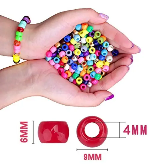 2280 PCS 24colors Pony Beads Jewelry Making Kit, 9mm Pony Beads Rainbow Opaque Beads Small Loose Spacer Beads for Friendship Bracelet Jewelry Necklace Making Crafts {5}