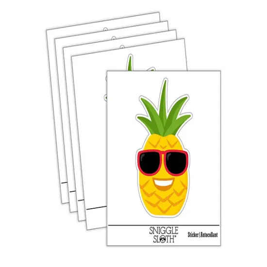 Pineapple with Sunglasses Waterproof Vinyl Phone Tablet Laptop Water Bottle Sticker Set - 5 Pack {2}