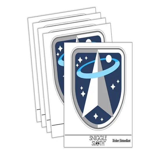 Science Fiction Space Force Orbit Logo Waterproof Vinyl Phone Tablet Laptop Water Bottle Sticker Set - 5 Pack {2}