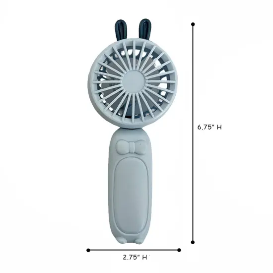 Wrapables Mini Portable Handheld and Desktop Rechargeable USB Fan, Blue Rabbit {2}