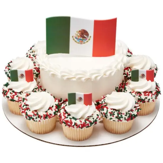 Mexican Flag DecoPics&reg; Cupcake Decoration, 12ct {3}