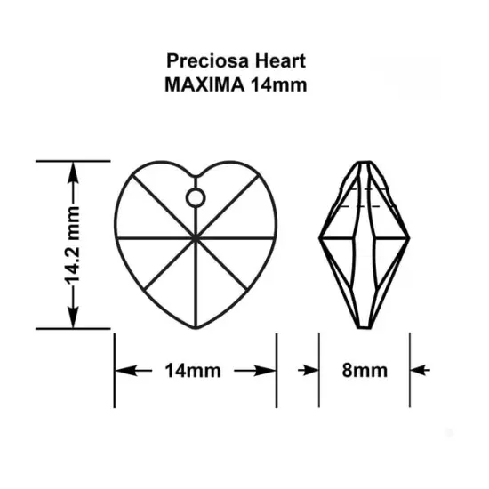 Preciosa 12-Piece Heart Glass Pendants, 14mm Crystal AB {4}