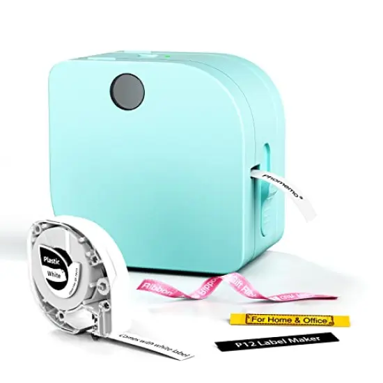 Label Makers Machine with Tape P12, Mini Sticker Maker with Font for Home Office Organization, Portable Bluetooth Label Printer Support Color Printing, with Labels {2}