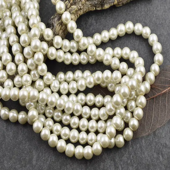 Creamy White Pearl Round Beads (32 inch strand) -- Choose Your Size {1}