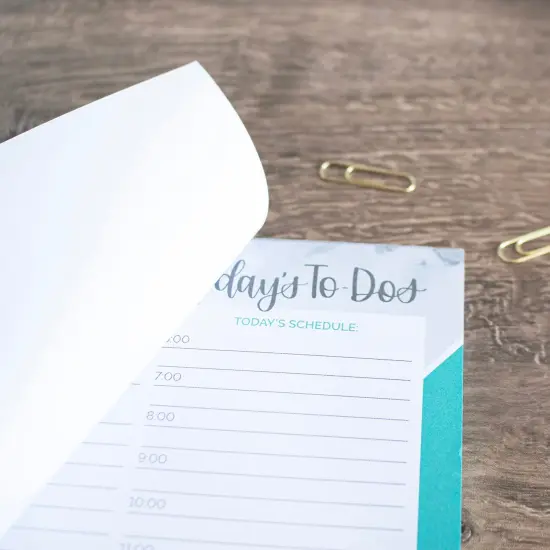 bloom daily planners Planning Pad, 6" x 9", Timed Daily Pad, Marble & Mint {5}